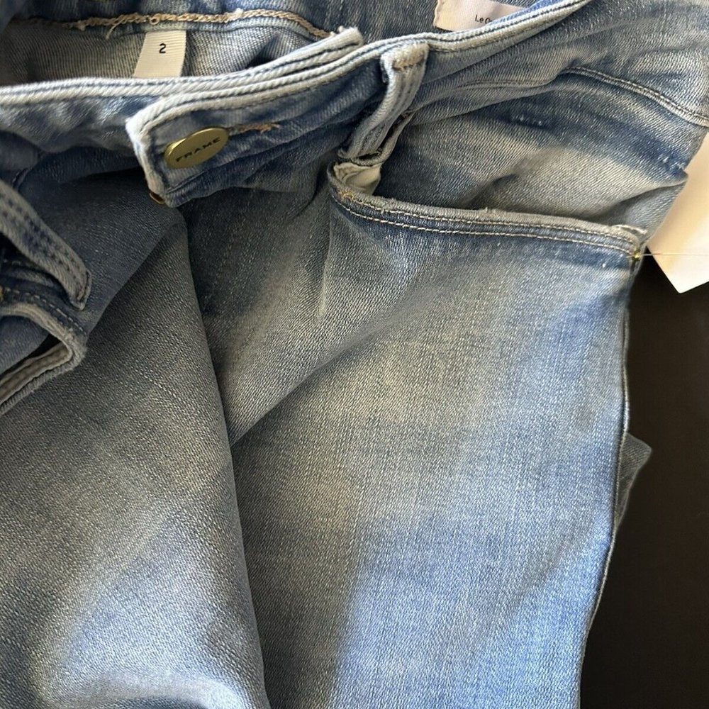 NWT FRAME Le One Skinny Fit Mid-Rise Jeans Light Blue Caspio Women's Size 2 - Picture 12 of 12
